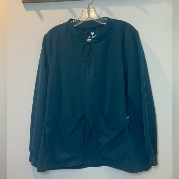 Adar Scrubs for Women Zippered Bomber Scrub Jacket size XL Caribbean blue - Picture 4 of 9